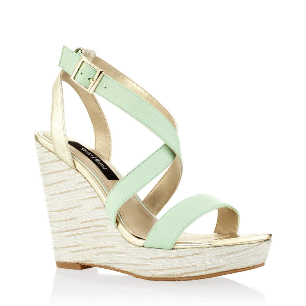 Divinity Green And Gold Wedges sz 10